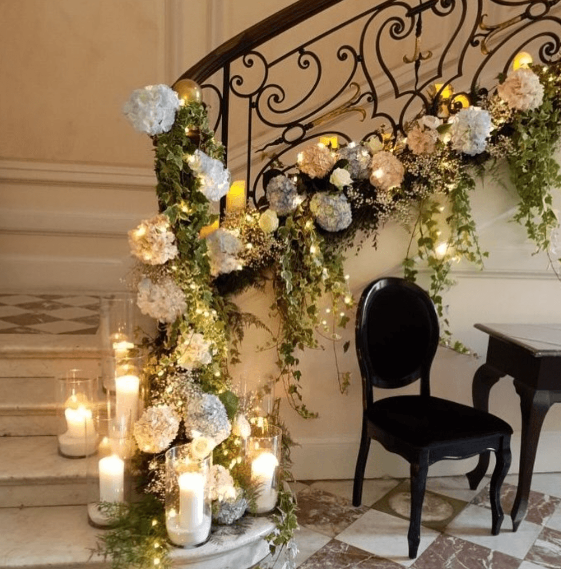 escalierfleuris Prestations florales la scénographie d'une fleuriste artisanal